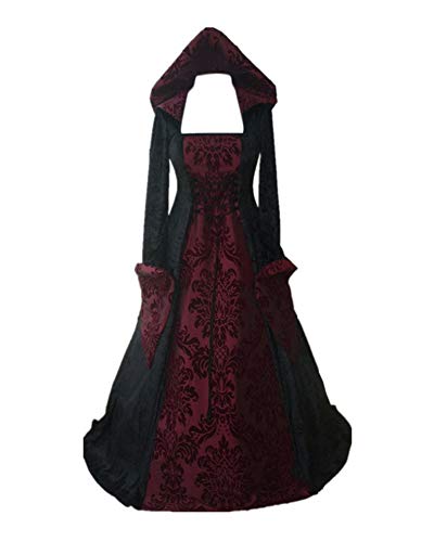 Vestidos De Mujer Medieval Renacimiento Vintage Party Club Vestido Elegante Dress Rojo M