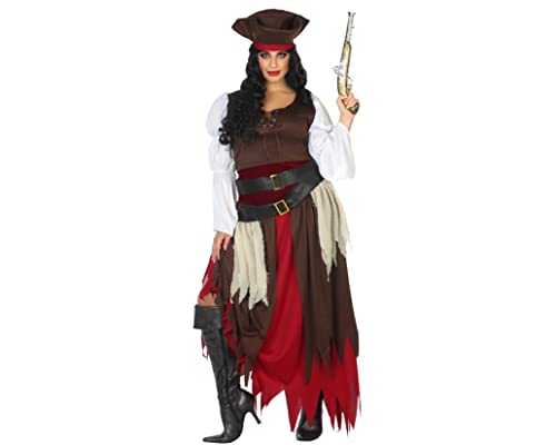 Atosa disfraz pirata mujer adulto marrón XL