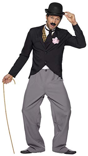 Smiffys Disfraz de estrella de los años 20, con chaqueta, pantalones, chaleco postizo y corbata, Negro, M - Tamaño 38'-40' (33830M)