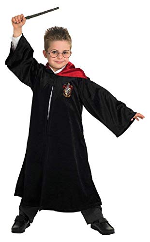 Rubies Disfraz Harry Potter Deluxe para niños y niñas, Túnica con capucha unisex con su insignia de Gryffindor oficial impresa Disfraz Oficial de Harry Potter