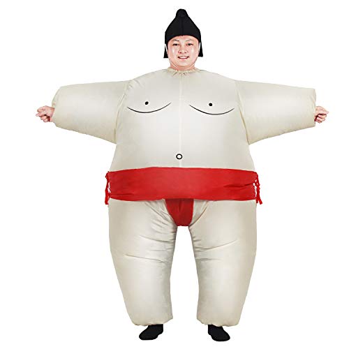 JYZCOS Traje inflable de luchador de sumo para adultos, disfraz de Halloween (rojo)