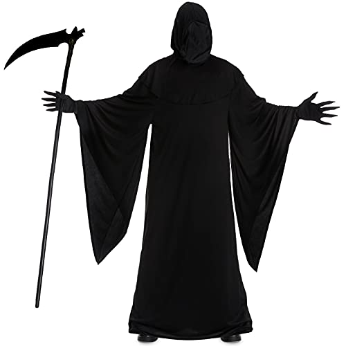 MORPH Costumes Disfraz de la Muerte Hombre la Parca,Disfraz Halloween Hombre Túnica Talla M