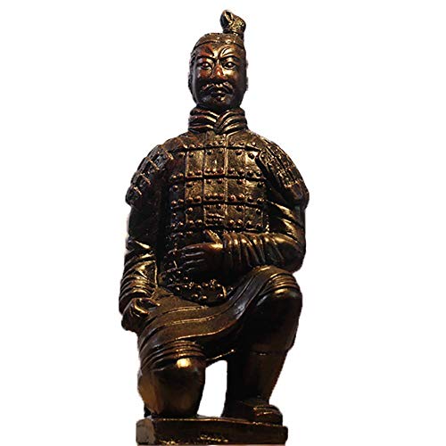 Mini estatuas China antigua Dinastía Qin Escultura de guerreros de terracota, acabado en bronce Decoración para el hogar Exhibición de regalos Presentación múltiple, Estatua de guerreros de terracota