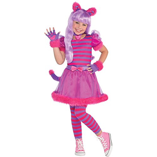 amscan 9902796 Disfraz de gato Cheshire para niños, disfraz de Alicia Animal Libro Semana Día de Niños Niñas (Edad 6-8 años)