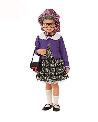 Rubies - Disfraz de pequeña mujer vieja para niña, talla 3-4 años (Rubies 510574-S)