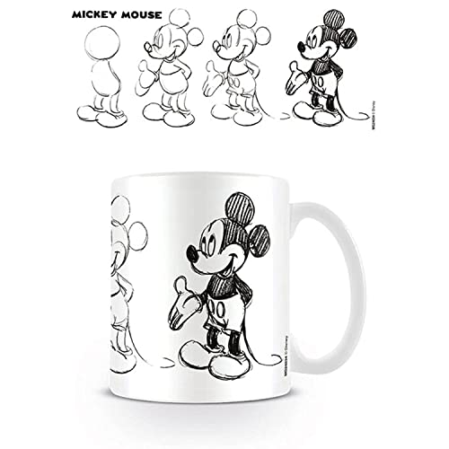 Mickey Mouse 'Proceso de Sketch Taza de cerámica, Multicolor