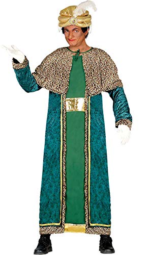 Guirca- Disfraz Rey Mago Baltasar para adulto, Color verde, talla L (42402.0)