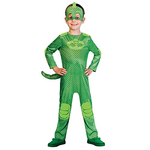 amscan - PJMASQUES GLUGLU-Gekko – Disfraz – Unisex infantil – Verde – 3-4 años, 9902956