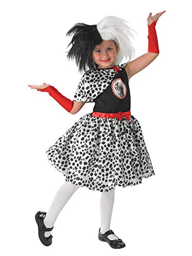 Rubies Disfraz oficial de Cruella de Ville de Disney, 101 dálmatas, talla mediana para niños de 5 a 6 años