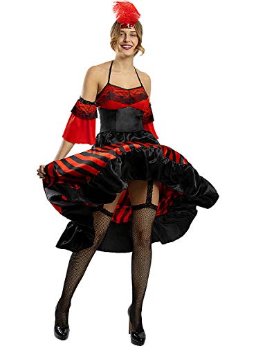 Funidelia | Disfraz de Can Can para Mujer Talla L  Años 20, Cabaret, Charleston, Décadas - Color: Negro - Divertidos Disfraces y complementos para Carnaval y Halloween