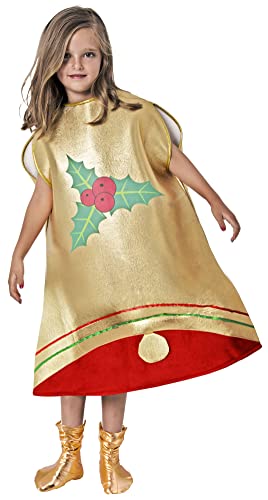 Gojoy Shop- Disfraz de Campana con Dibujo de Ratán para Niñas Navidad Carnaval (Contiene:Disfraz de Campana,Cubrebotas y Mochila de Cuerdas.4 Tallas Diferentes.) (3-4 años)