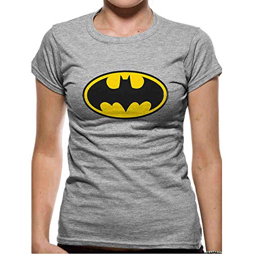 Batman Logo Camiseta, Gris (Sports Grey Grey), 42 (Talla del Fabricante: Ex Large) para Mujer