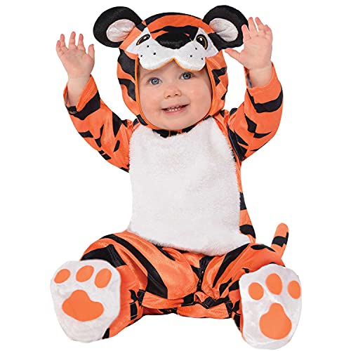 amscan 9900892 - Disfraz con capucha de cabeza de tigre, 0-6 meses, 1 pieza, color no sólido